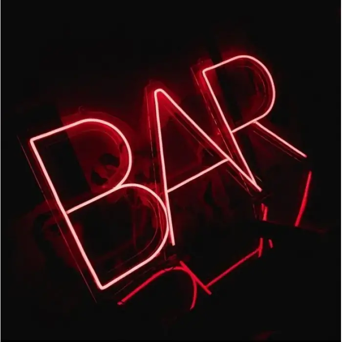 BAR YAZILI NEON LED IŞIKLI TABELA 45x25 cm