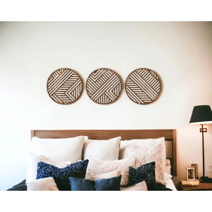 Bohem Ahşap Duvar Dekorasyonu 3lü set 25 cm