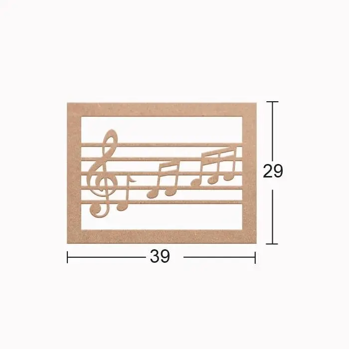 Boyanabilir Ahşap Müzik Notaları Dekorlu Duvar Dekorasyonu