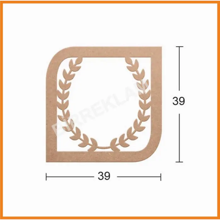 Boyanabilir Dekoratif Desen Duvar Dekorasyonu 39x39 cm mdl12