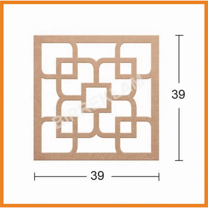 Boyanabilir Dekoratif Desen Duvar Dekorasyonu 39x39 cm mdl18
