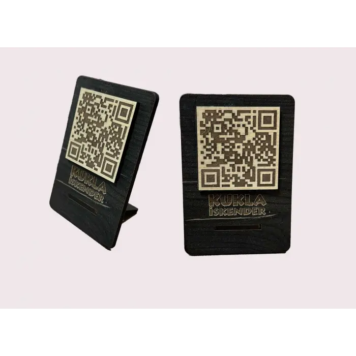 Cafe Restaurantlar için Ahşap Qr Menu