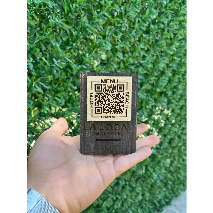 Cafe Restaurantlar için Ahşap Qr Menu