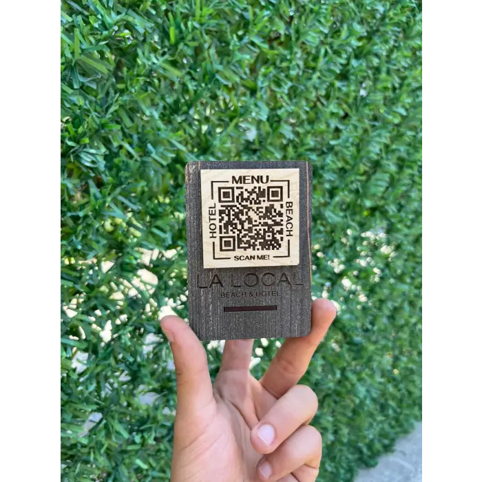 Cafe Restaurantlar için Ahşap Qr Menu