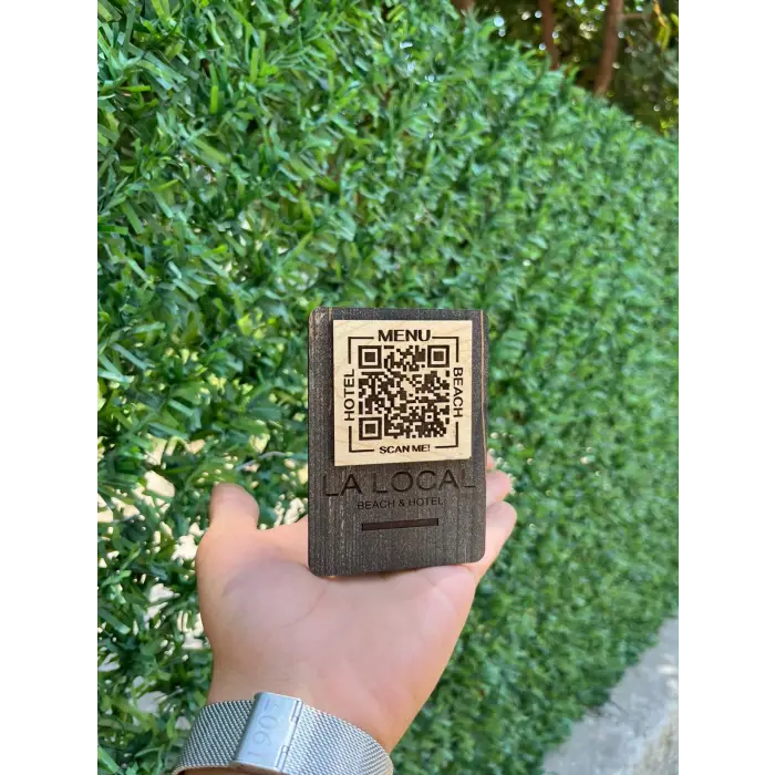 Cafe Restaurantlar için Ahşap Qr Menu