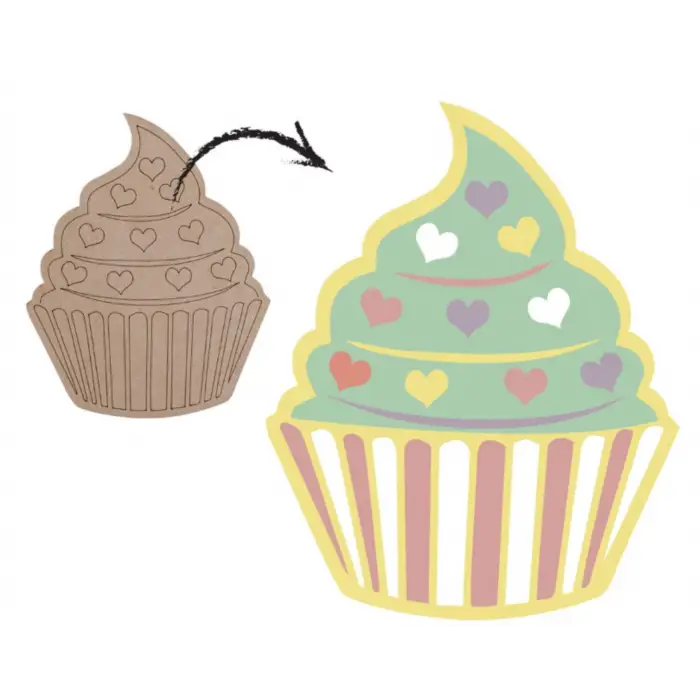 Cupcake Ahşap Boyama