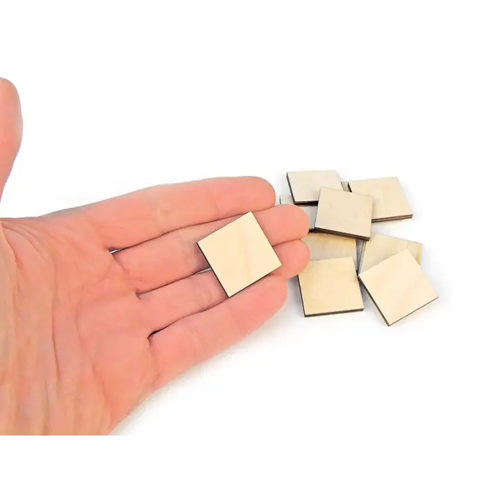 Dekoratif Ahşap Kare 5x5 cm 50 Adet