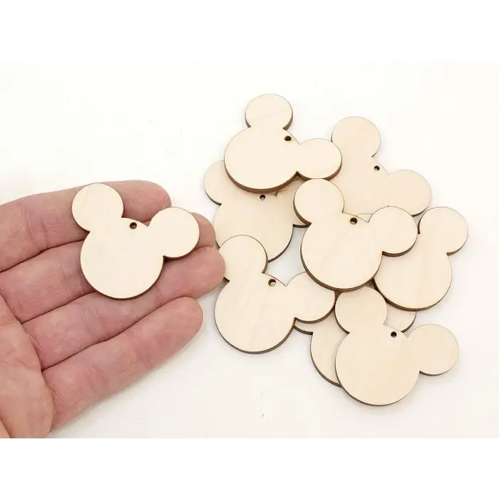 Dekoratif Ahşap Mickey Mouse Figürü 50 Adet