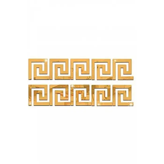 Dekoratif Labirent Bordür 20 Adet Gold Pleksi Dekor Ayna 8x7 Cm