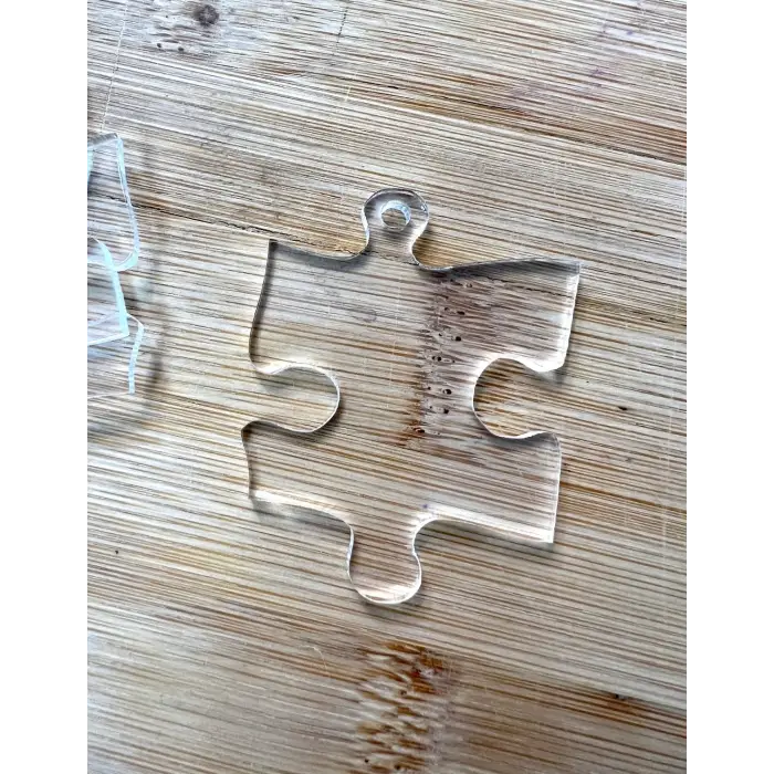 Dekoratif Puzzle Parçası Silüeti Akrilik Şeffaf Pleksi Süs