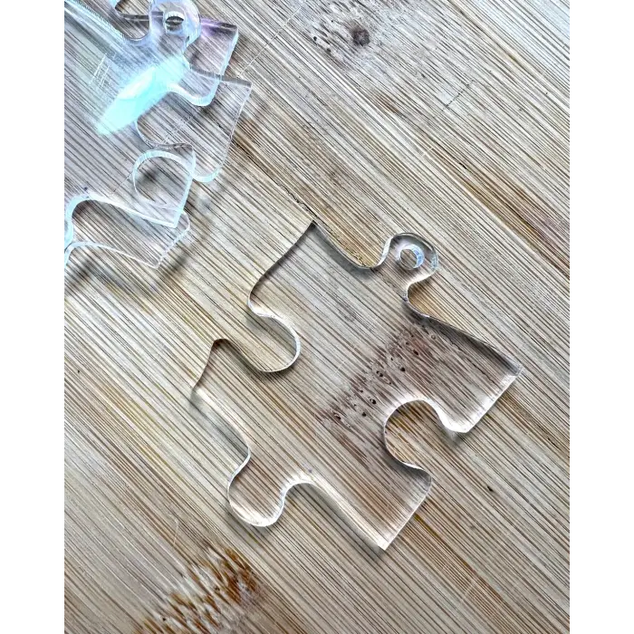 Dekoratif Puzzle Parçası Silüeti Akrilik Şeffaf Pleksi Süs