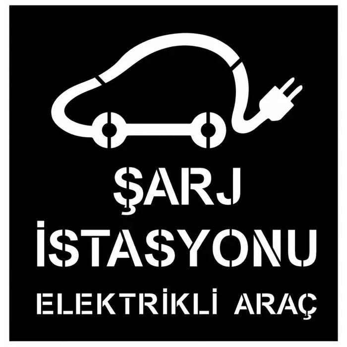 Elektrikli Araç Şarj İstasyonu Zemin Boyama Şablonu 3 mm Ham MDF