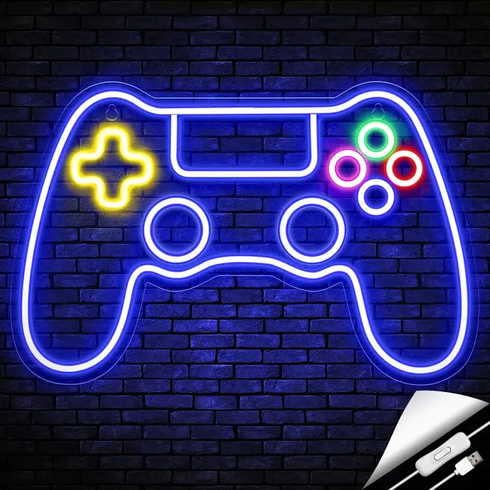 Gamer Playstation Oyun Kolu Işıklı Neon Tabela