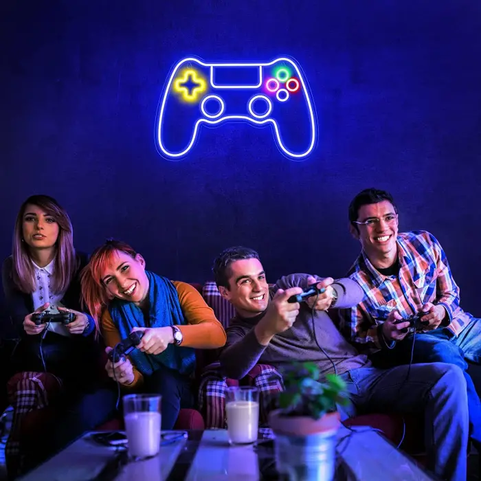 Gamer Playstation Oyun Kolu Işıklı Neon Tabela