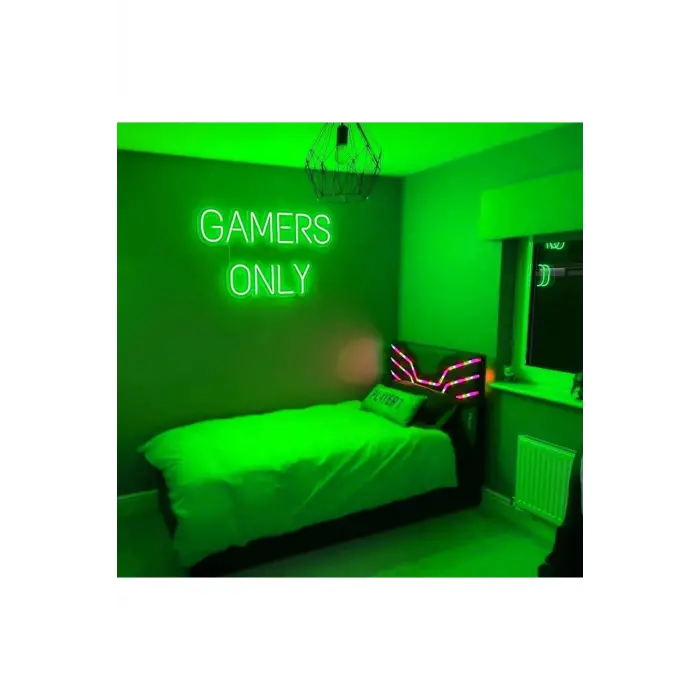 Gamers Only Gamer Neon Oyuncu Odası Dekor Neon Tabela(80x40cm)
