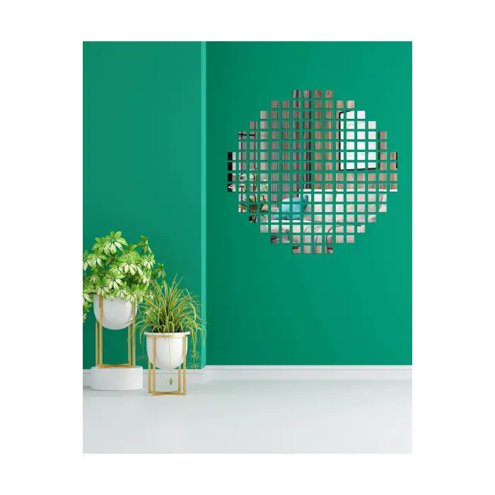 Gold & Gümüş Pleksi Dekoratif Antre Banyo Süs Mozaik Ayna 200 Adet 3x3 Cm