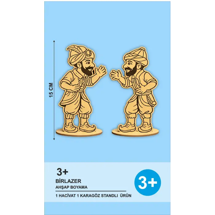 Hacivat & Karagöz Ahşap Etkinlik Boyama Standlı