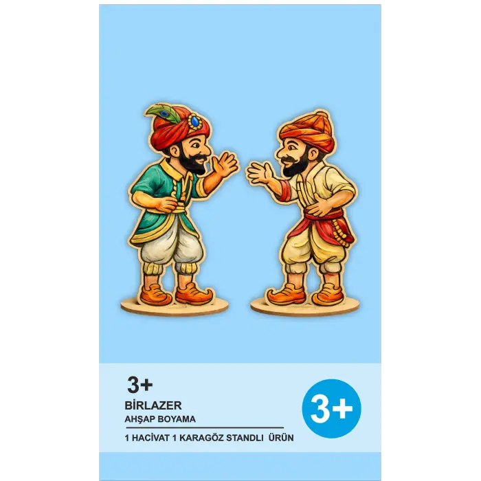 Hacivat & Karagöz Ahşap Etkinlik Boyama Standlı