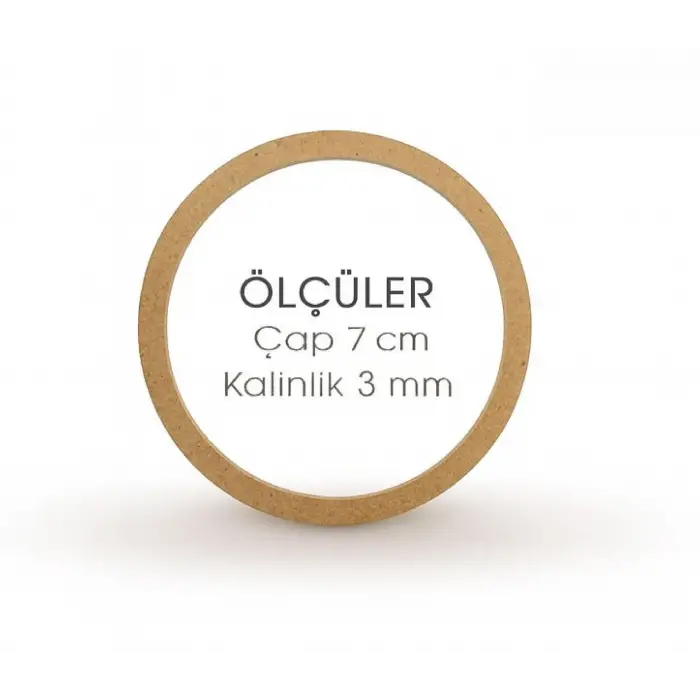 Ham Ahşap 7 Cm Çember Kenar Kalınlığı 0.75 Mm Ip Dolamaya Uygun