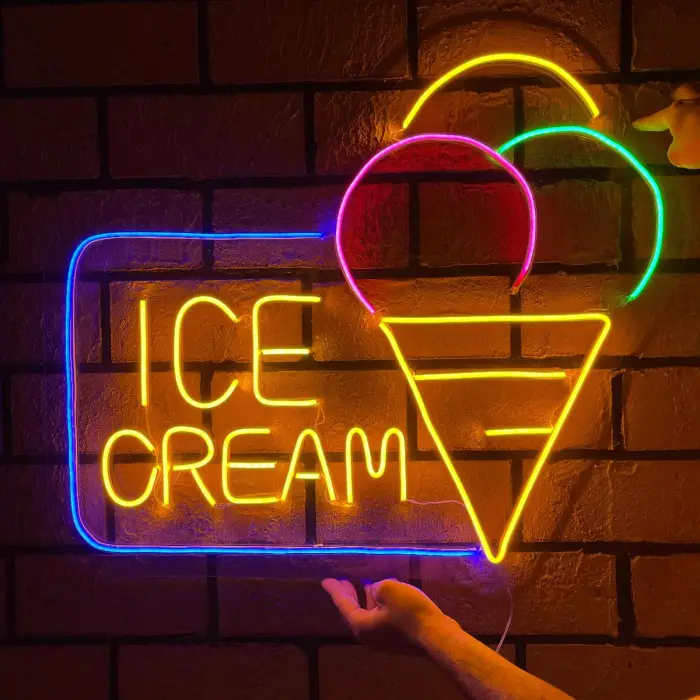 İce Cream Neon Led Dondurma Tabelası