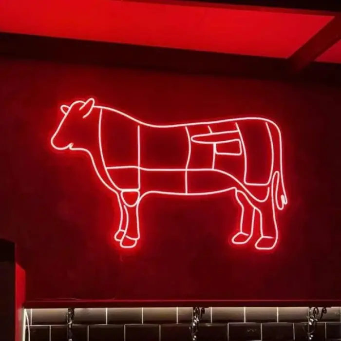 Işıklı Kasap Tabelası Neon Led İç Mekan Levha