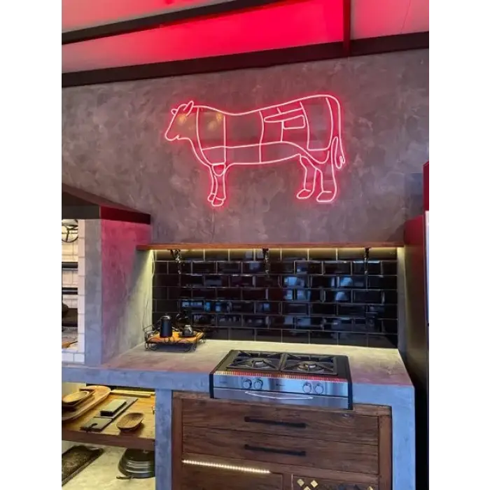 Işıklı Kasap Tabelası Neon Led İç Mekan Levha