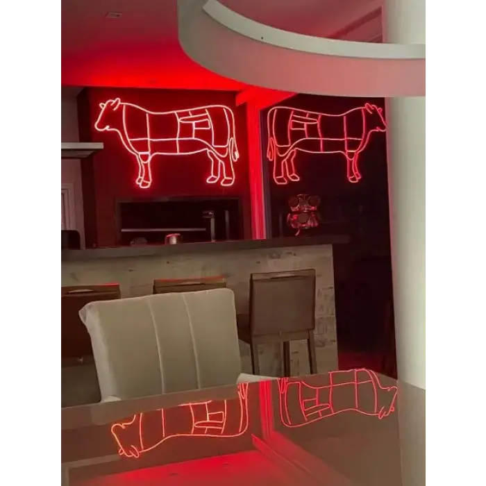 Işıklı Kasap Tabelası Neon Led İç Mekan Levha