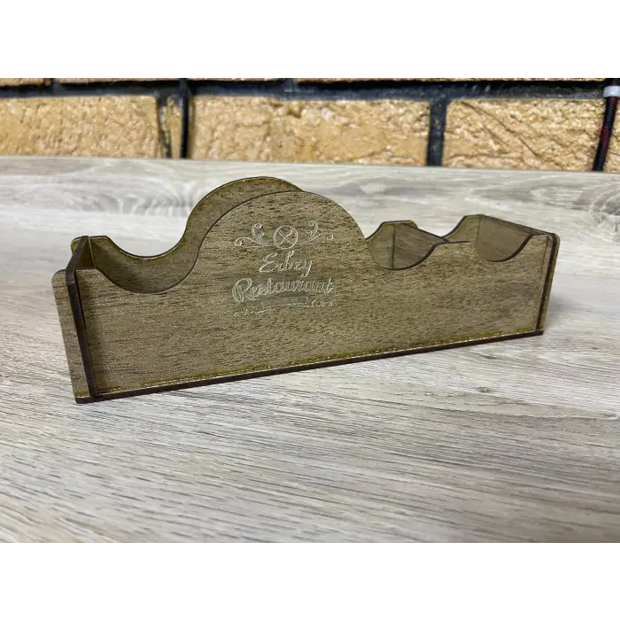 Kafe Restoran Ahşap Peçetelik Şekerlik Sosluk