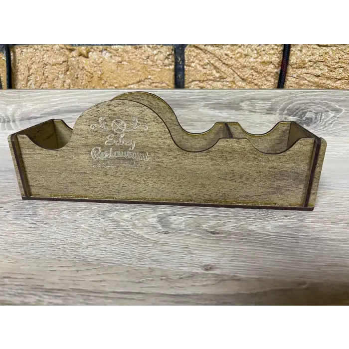 Kafe Restoran Ahşap Peçetelik Şekerlik Sosluk