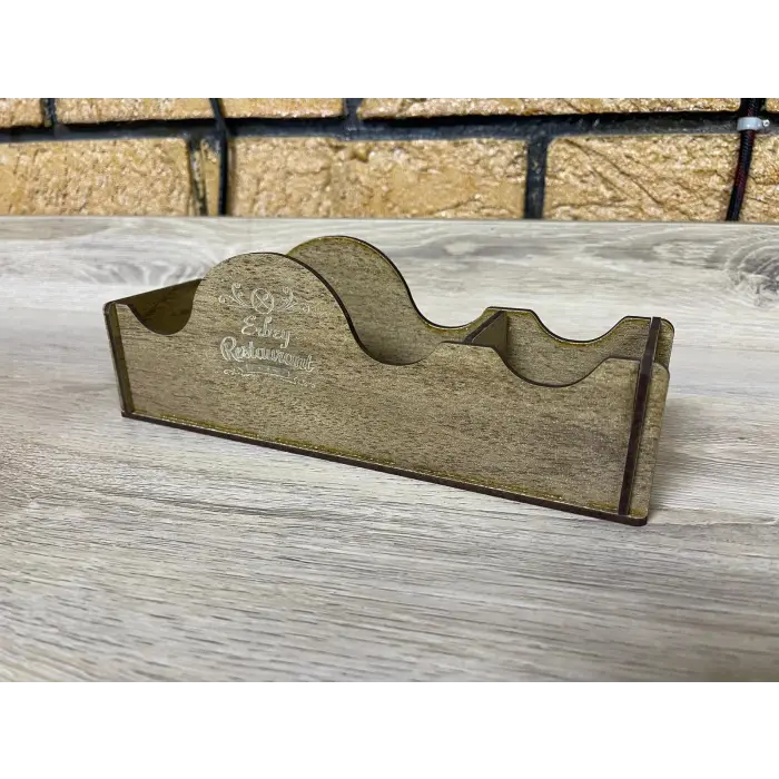 Kafe Restoran Ahşap Peçetelik Şekerlik Sosluk