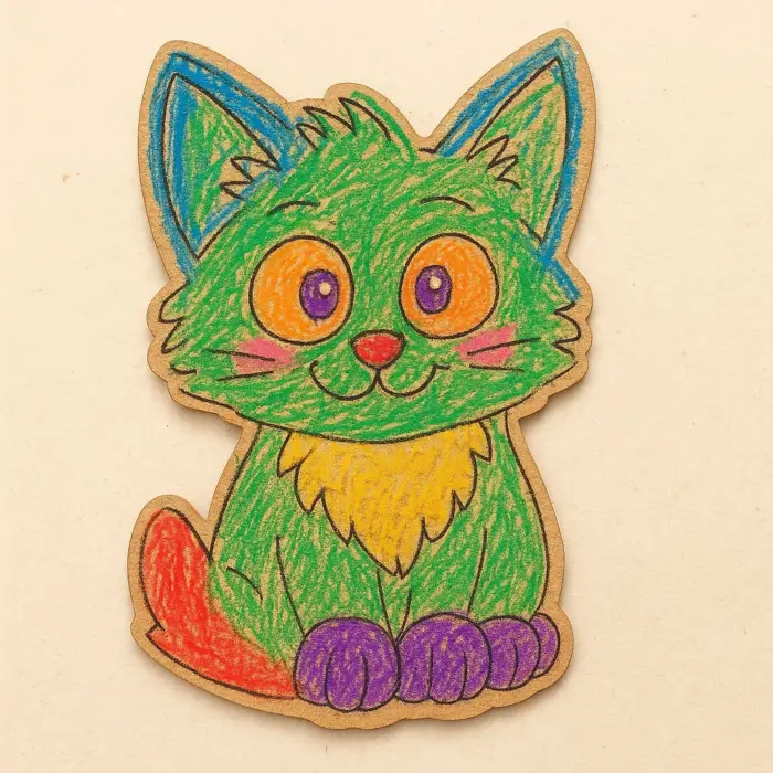 Kedi Ahşap Boyama Okul Diy Etkinlik Aktivite Sanat
