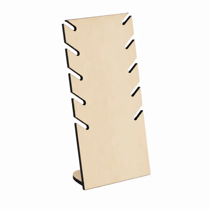 Lazer Kesim Ahşap Kolye Sergileme Standı 25×15 cm  Masaüstü Takı Organizeri