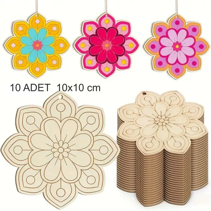 Mandala Ahşap Boyama Otonom Gelişim Çocuk Etkinliği Çocuk Gelişimi