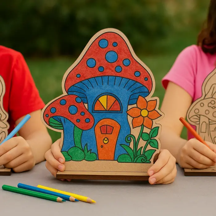 Mantar Ev Boyama Aktivite Sanat Okul Öncesi Anaokulu Kreş Etkinlik
