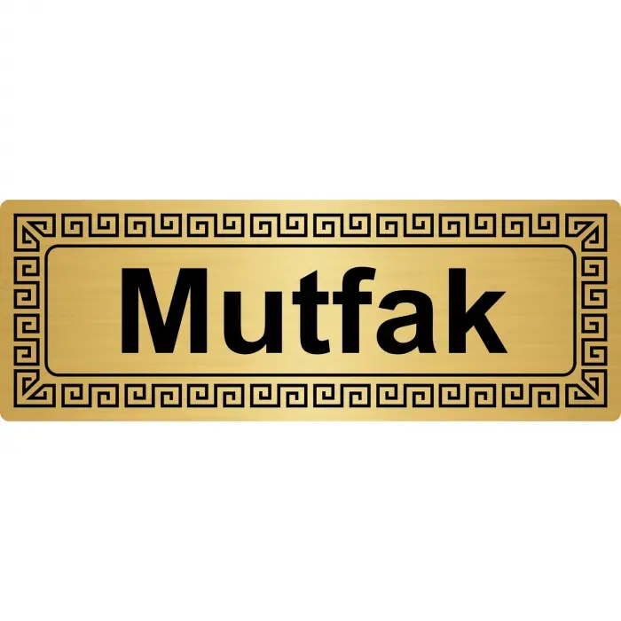 Mutfak Metal Yönlendirme Levhası Altın 7 x 20 cm