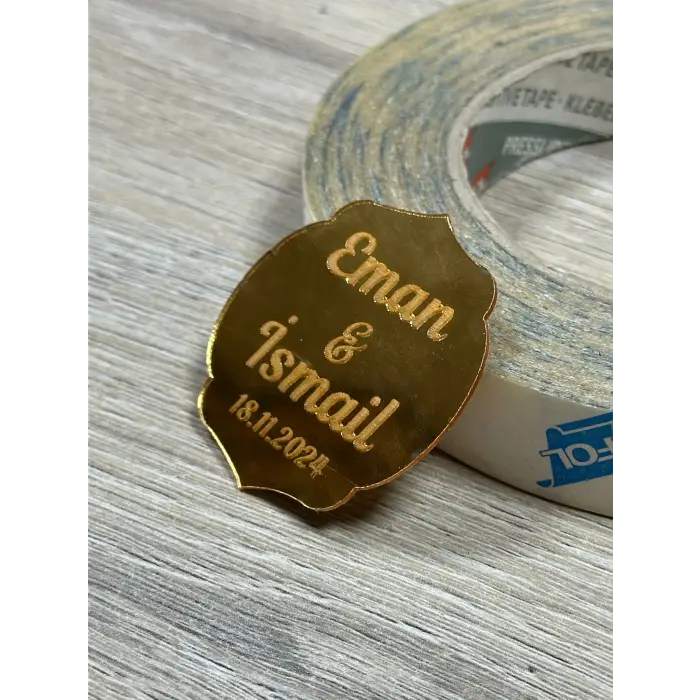 Özel Tasarım Gold & Gümüş Pleksi Düğün Nişan Söz Hediyelikleri