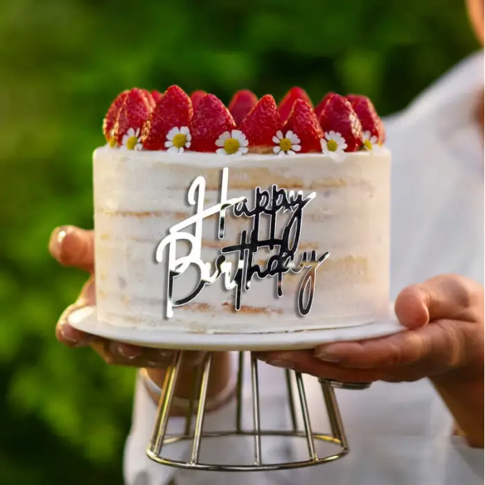 Pasta Önü Pleksi Happy Birthday Yazı