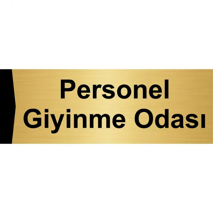 Personel Giyinme Odası 7X20CM Altın Renk Metal Yönlendirme Levhası