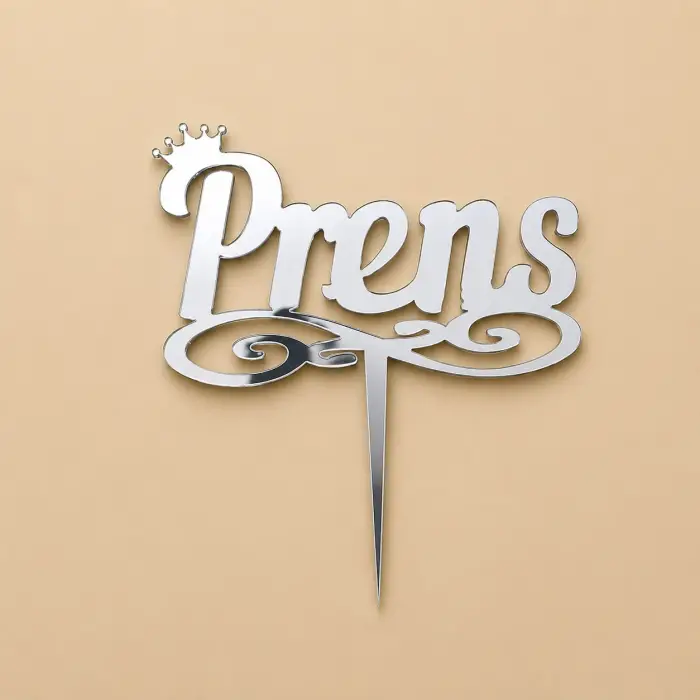 Prens Yazılı Pleksi Pasta Süsü