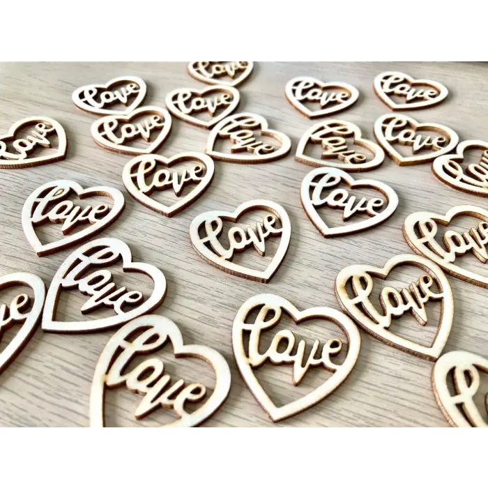 Rustik Love Yazısı 3,5 Cm Lazer Kesim