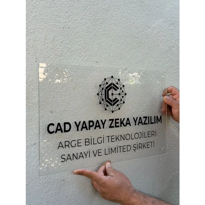 Şeffaf Pleksi Kapı Ve Duvar Tabelası