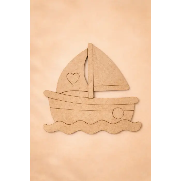 Sevimli Gemi Ahşap Boyama Aktivite Sanat 15 cm x 14 cm