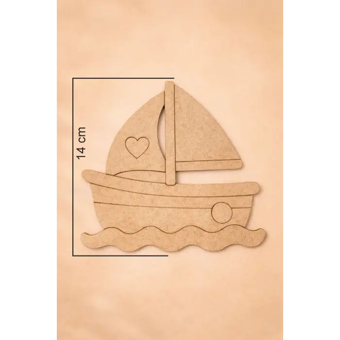 Sevimli Gemi Ahşap Boyama Aktivite Sanat 15 cm x 14 cm