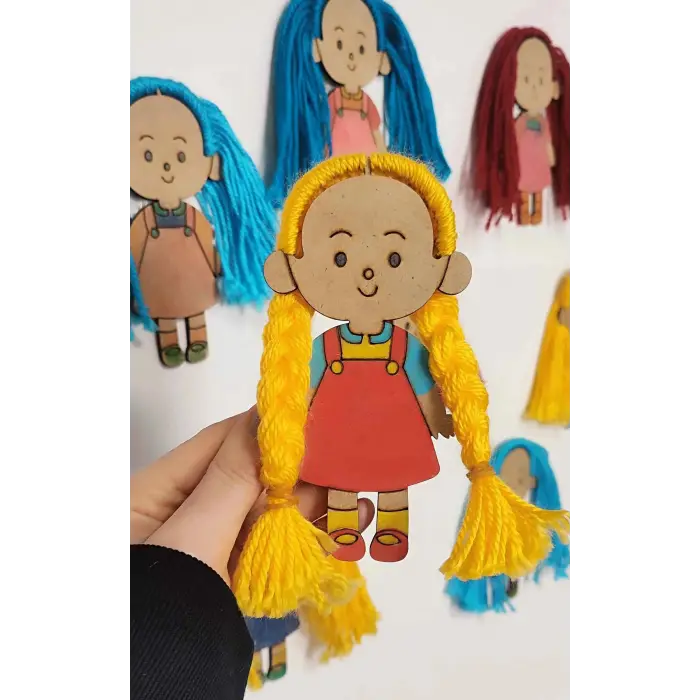 Sevimli Kız Renkli Ahşap Boyama – Okul Öncesi DIY Etkinlik ve Sanat Aktivitesi 1 adet