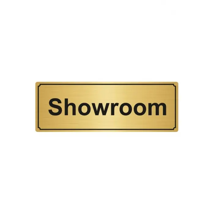 Showroom Yönlendirme Levhası 7Cmx20Cm Altın Renk Metal