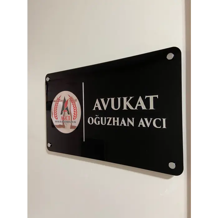 Siyah Pleksi Kapı ve Duvar Tabelası