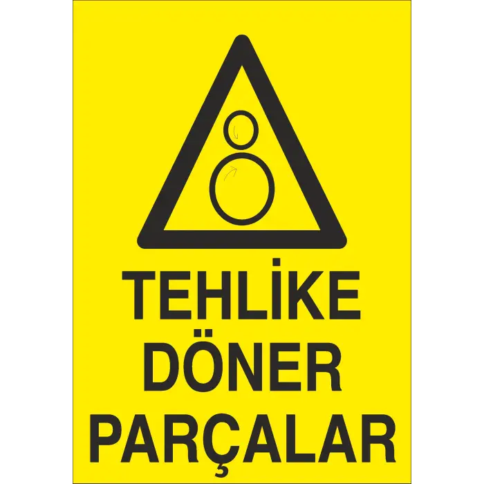 Tehlike Döner Parçalar İş Güvenliği Uyarı Levhası