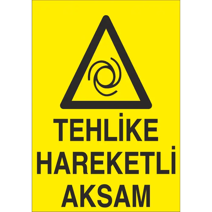 Tehlike Hareketli Aksam İş Güvenliği Uyarı Levhası