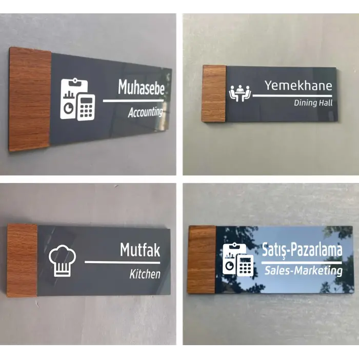 Wooden Seri Yönlendirme Tabela Levha