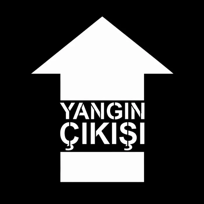 Yangın Çıkışı Yukarı Ok Zemin Boyama Şablonu 3 mm Ham MDF